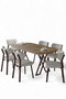 Hanah Home Axton - Atlantic Pine, Grey - Juego de mesa y sillas de 7 piezas
